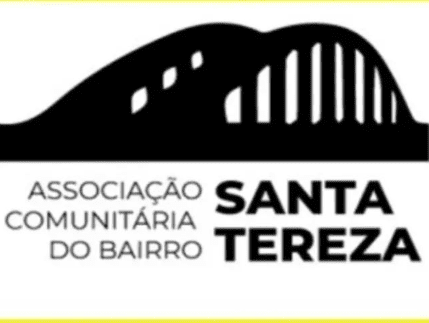 Logo marca da Associação comunitária do Bairro Santa Tereza. Imagem dos arcos do viaduto Santa Tereza